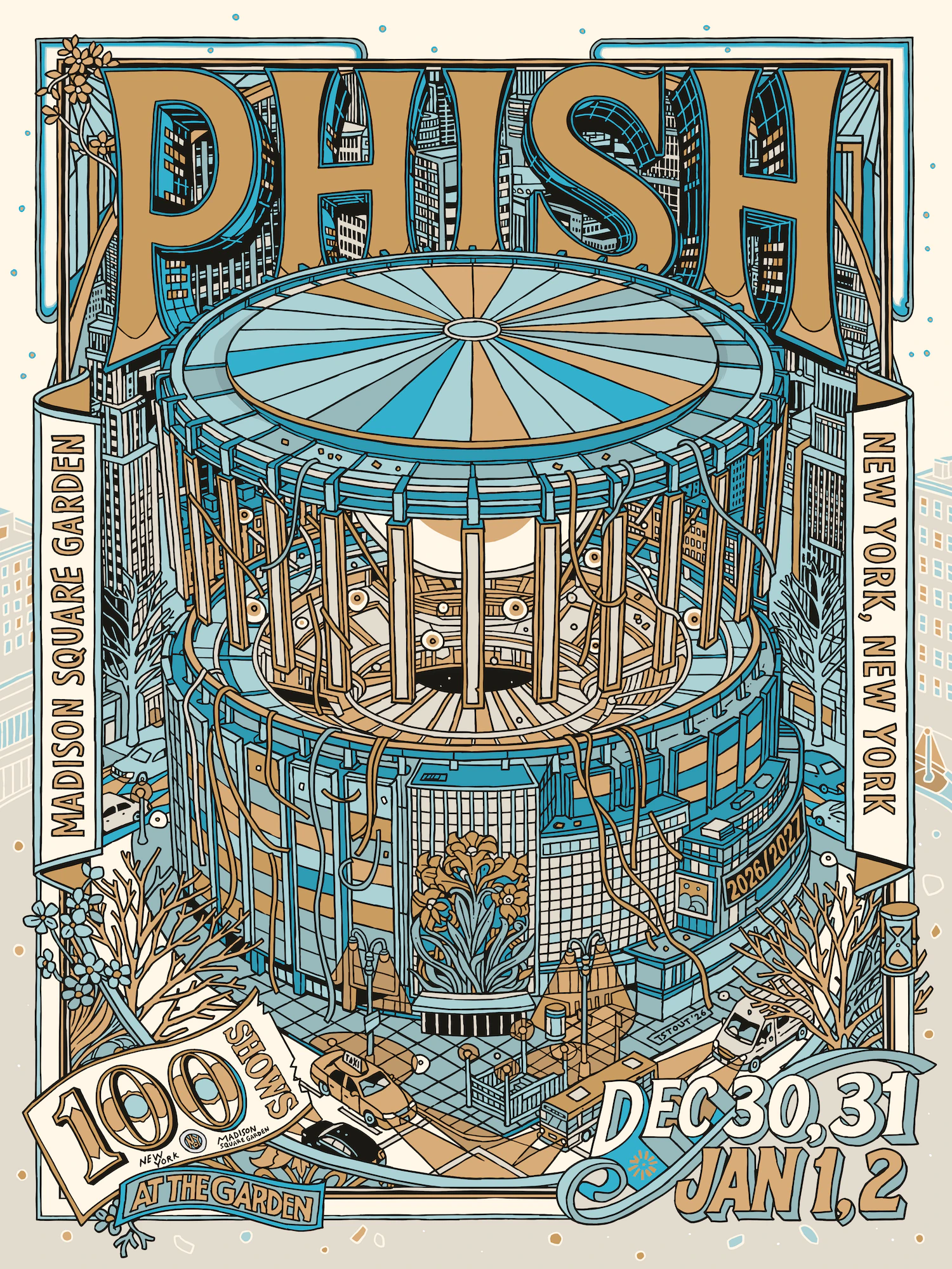 Phish at Madison Square Garden, Dec 30, 31 and Jan 1, 2 poster art